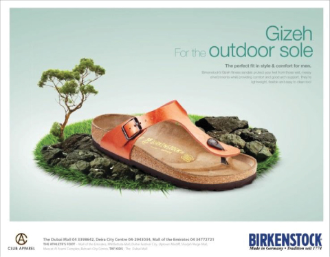 Birkenstock Gizeh campaign artwork
